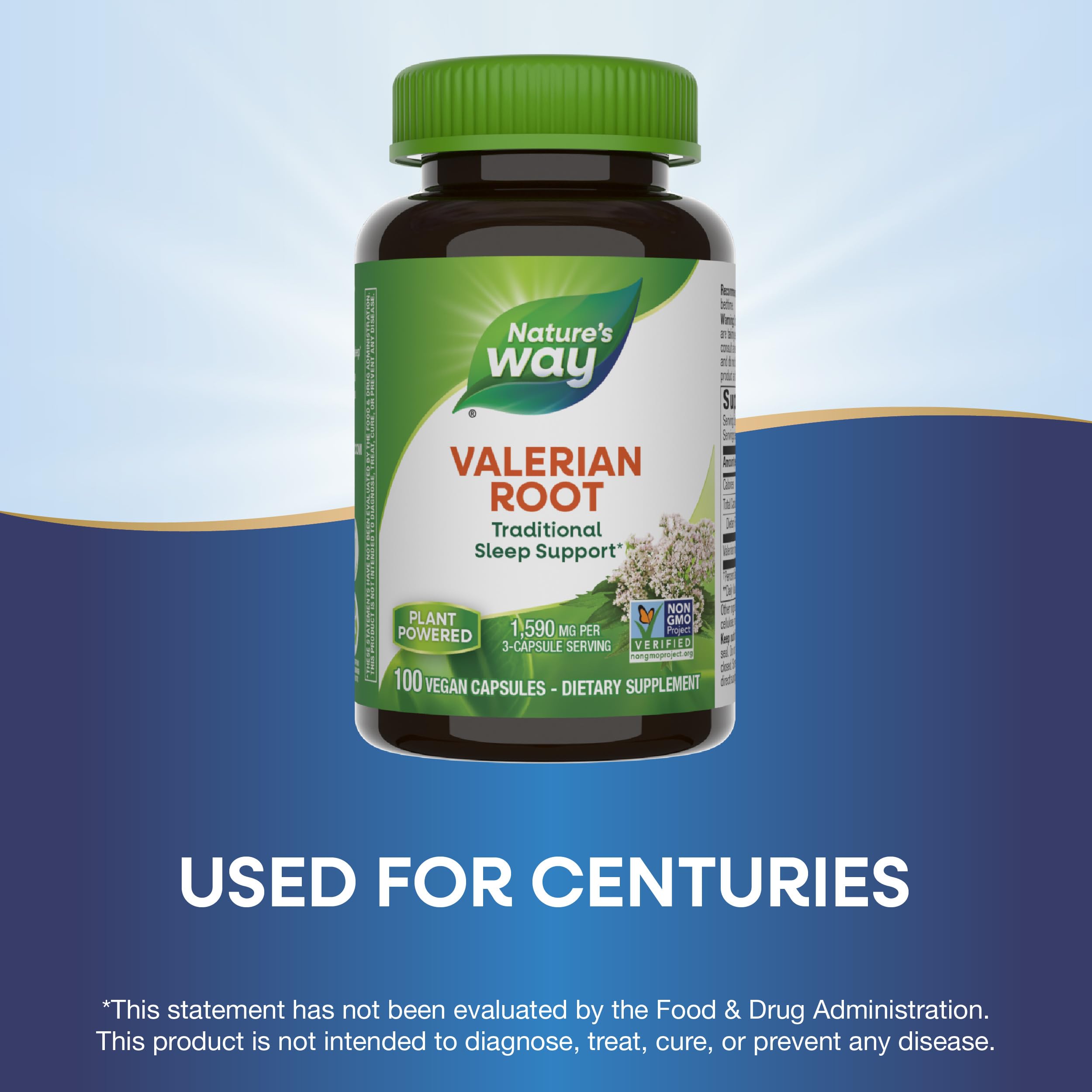 Valériane Nature's Way – capsules près d'un lit, utilisation nocturne potentielle