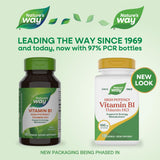 Nature's Way Vitamine B1, capsule en gros plan montrant la concentration élevée.
