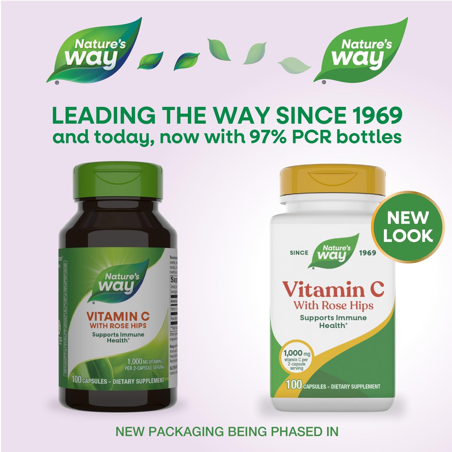 Nature's Way vitamine C avec baies de cynorrhodon – capsules faciles à prendre.