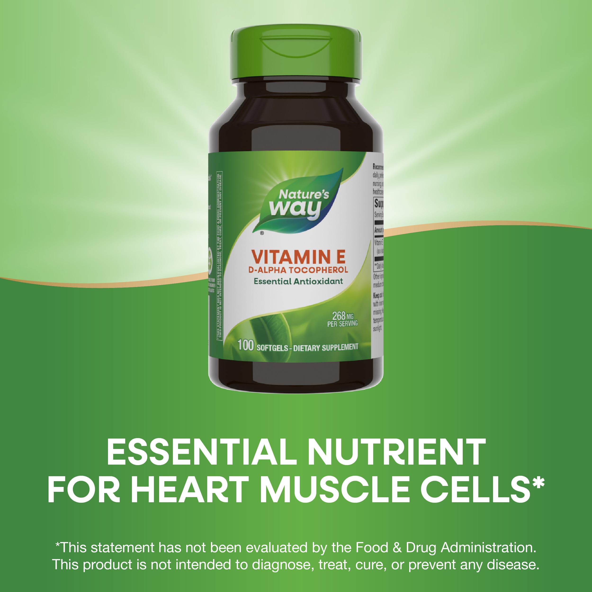 Nature's Way Vitamine E – étiquette claire et lisible.