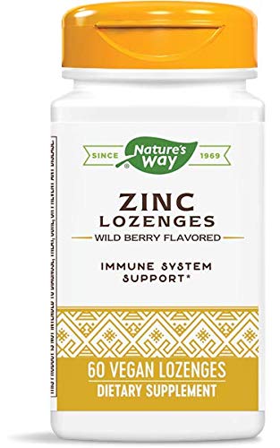 Nature's Way Zinc pastilles fruits rouges dans un flacon pratique pour l'utilisation quotidienne.