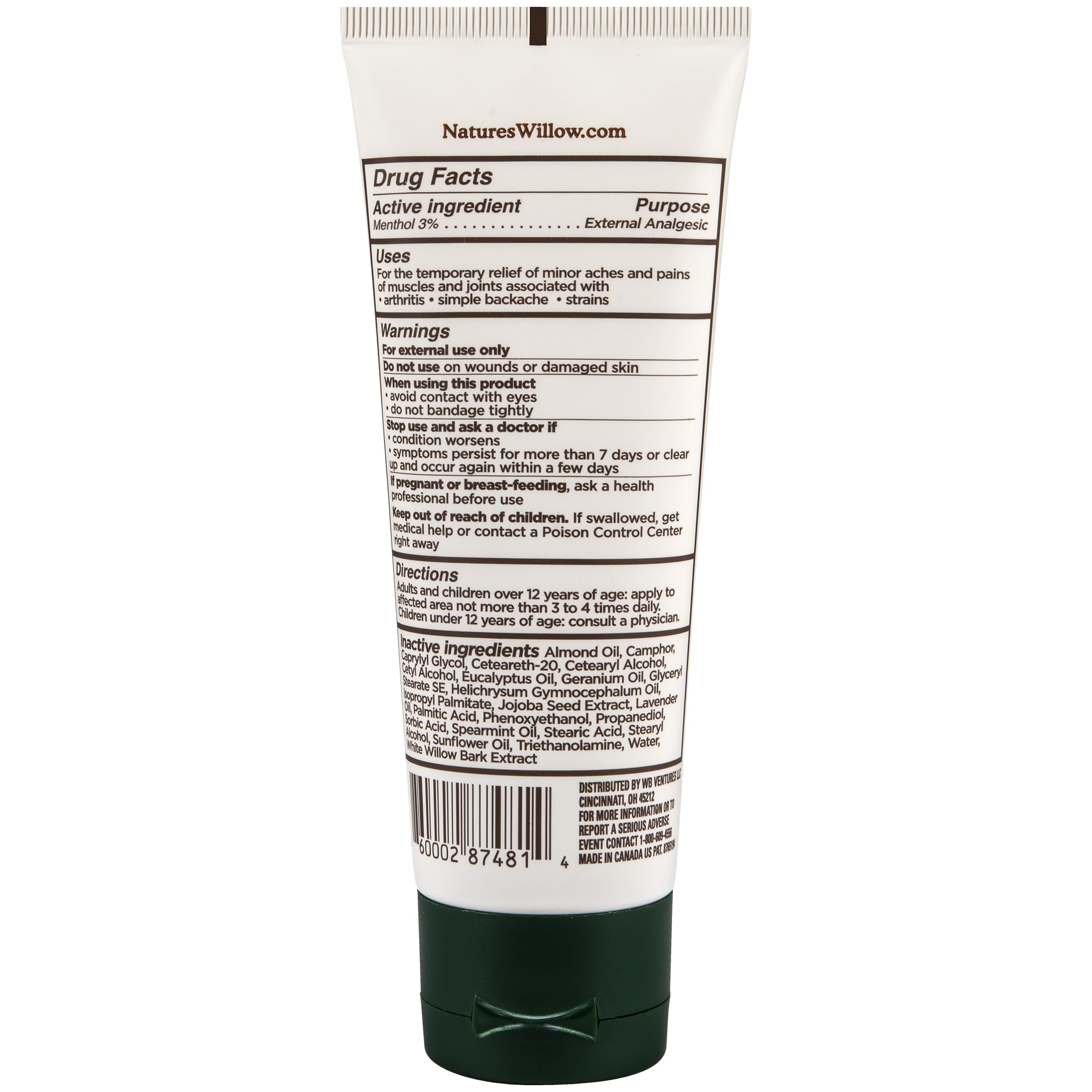 Nature's Willow Crème Amerique du Nord — fabriquée localement, qualité et traçabilité