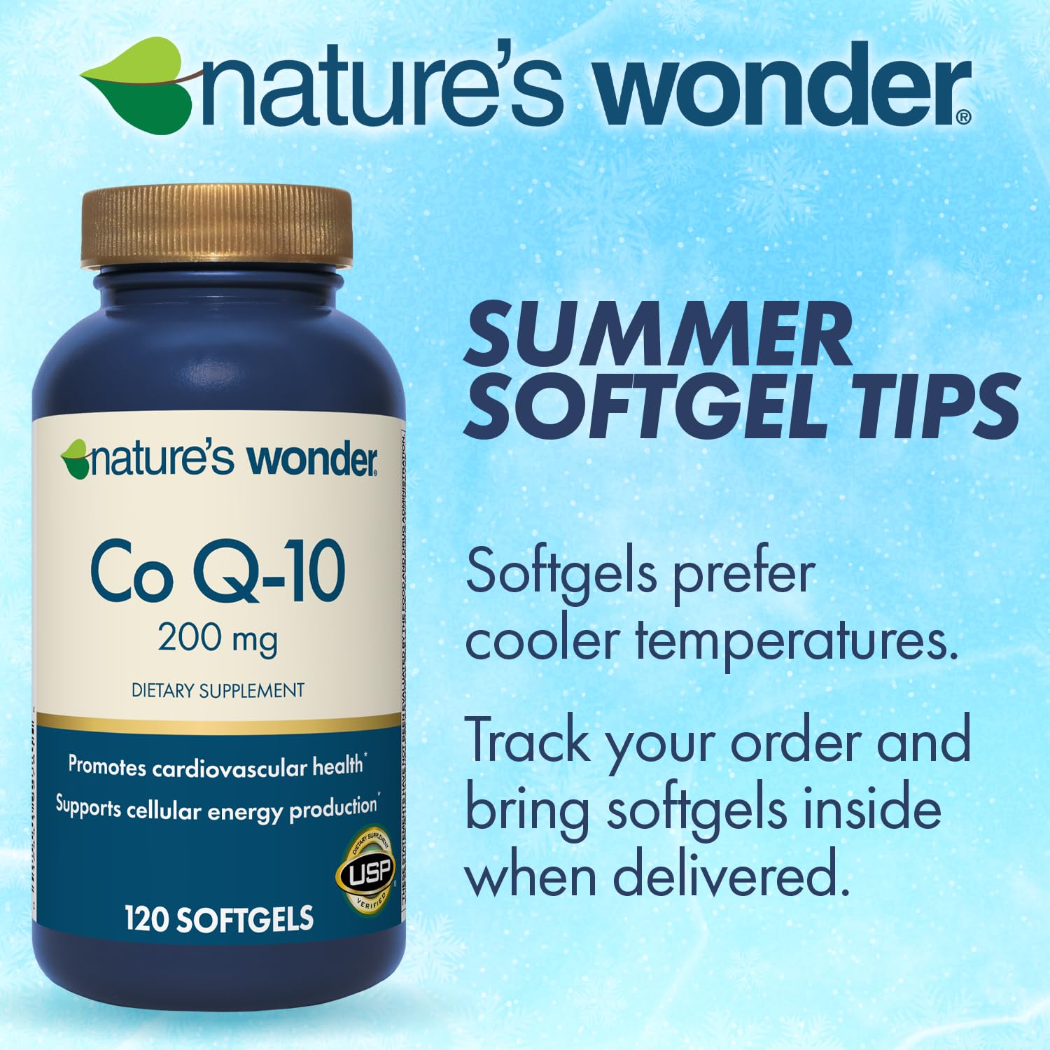 Nature's Wonder CoQ10, fournit 120 jours d'utilisation.