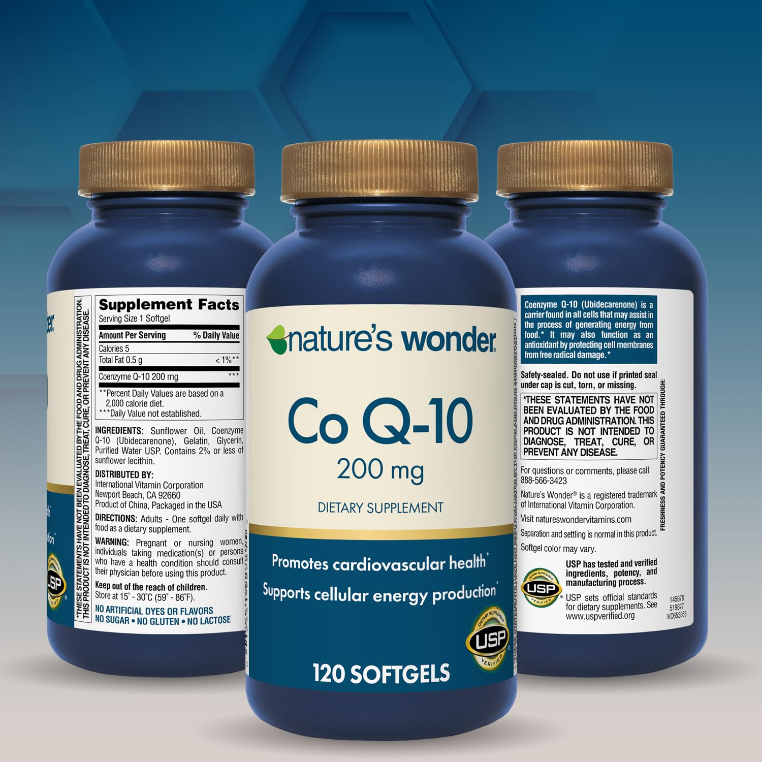 Nature's Wonder CoQ10, fabrication conforme CGMP garantissant qualité.