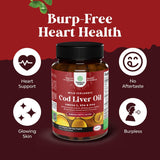 Natures Craft étiquette huile foie morue – informations claires et vitamines A et D.