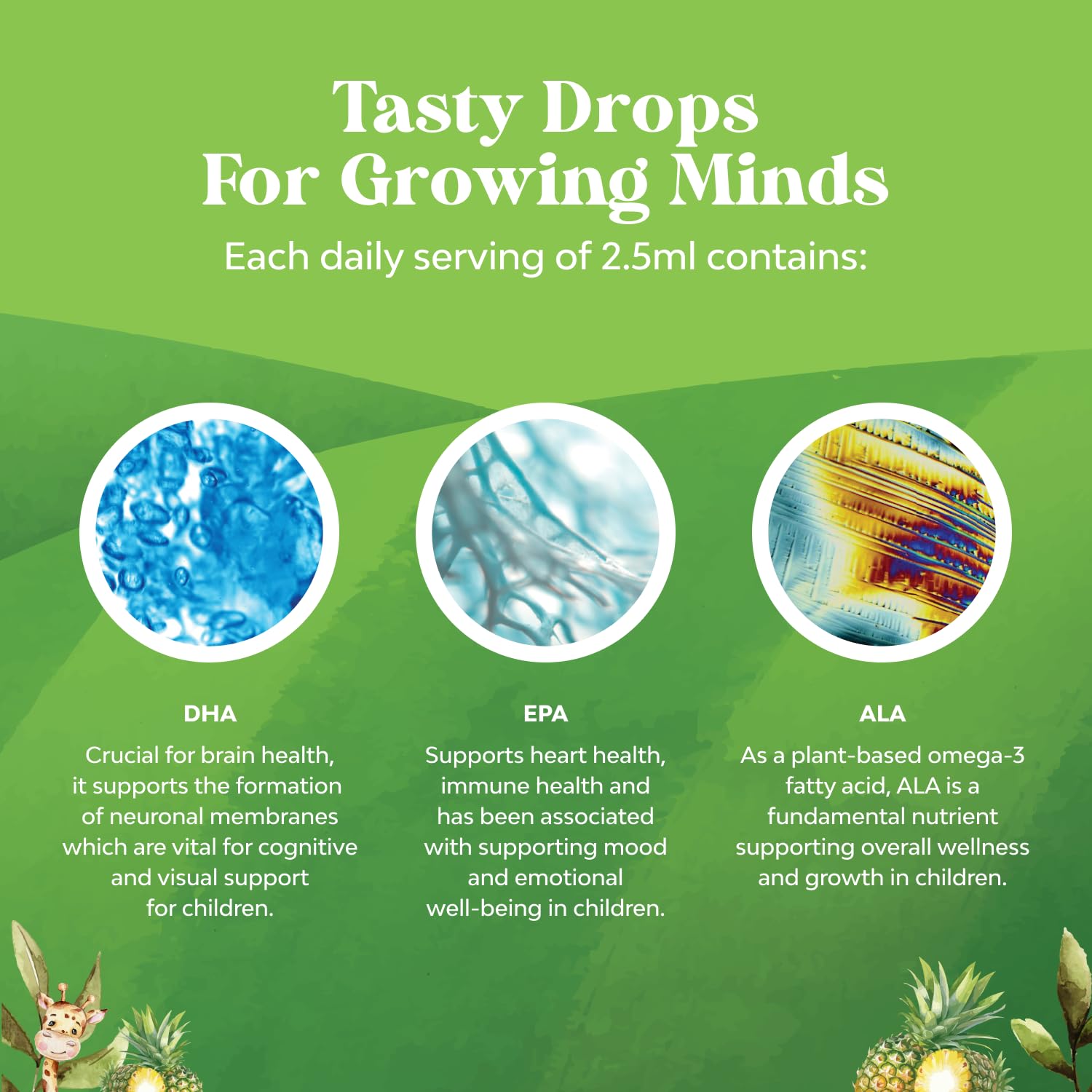 Natures Craft Kids DHA Drops – dose 2,5 ml, utilisation simple quotidienne
