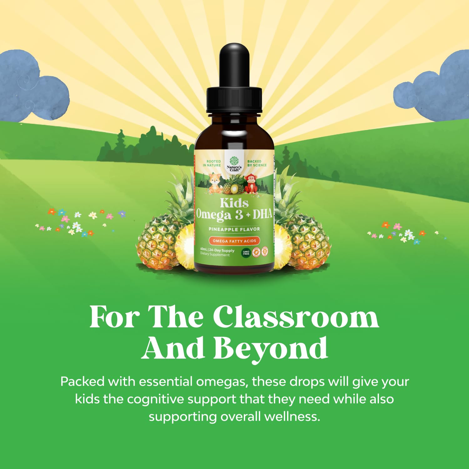 Natures Craft Kids DHA Drops – saveur fruits, goût apprécié des enfants