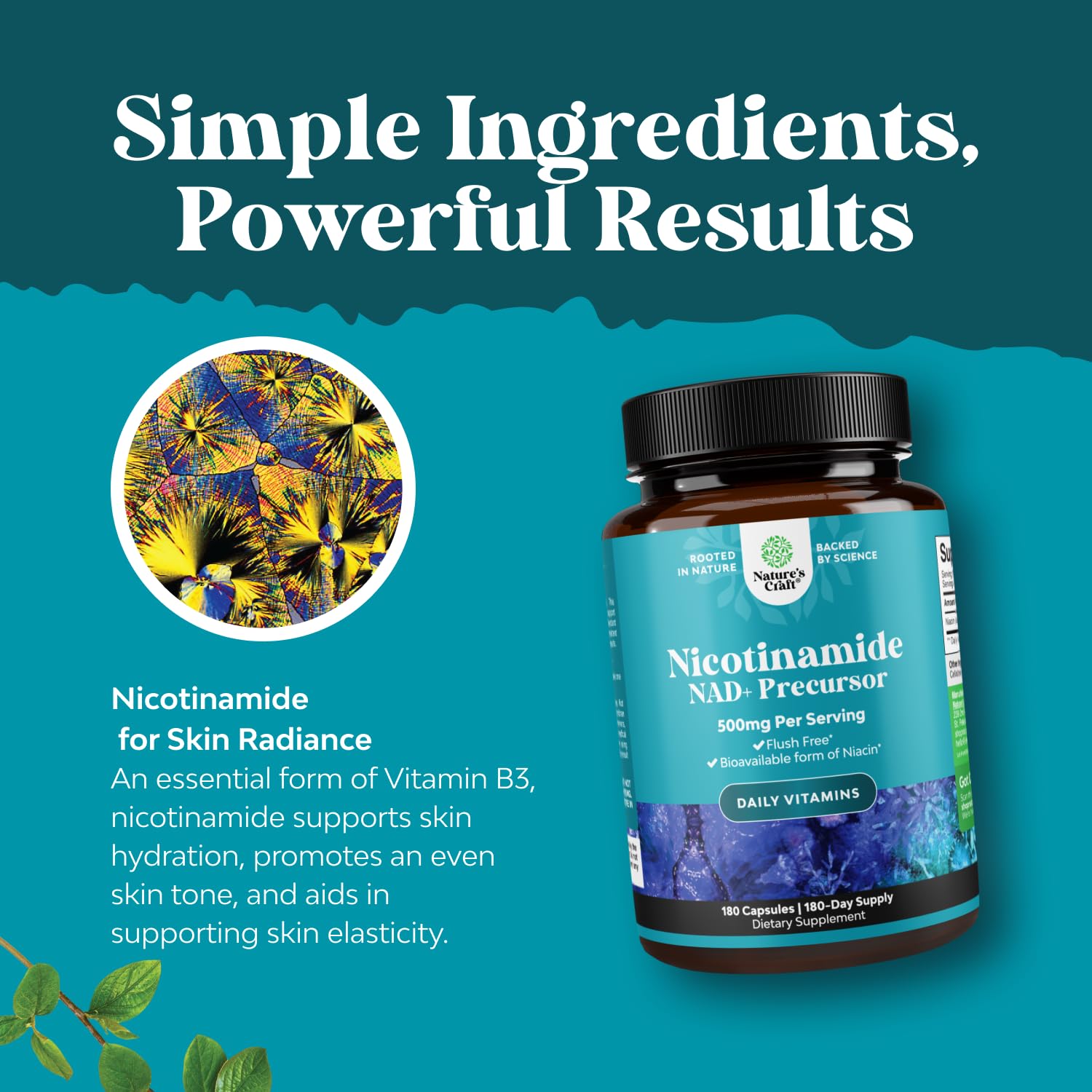 capsules Niacinamide 500 mg et eau, prise quotidienne pratique