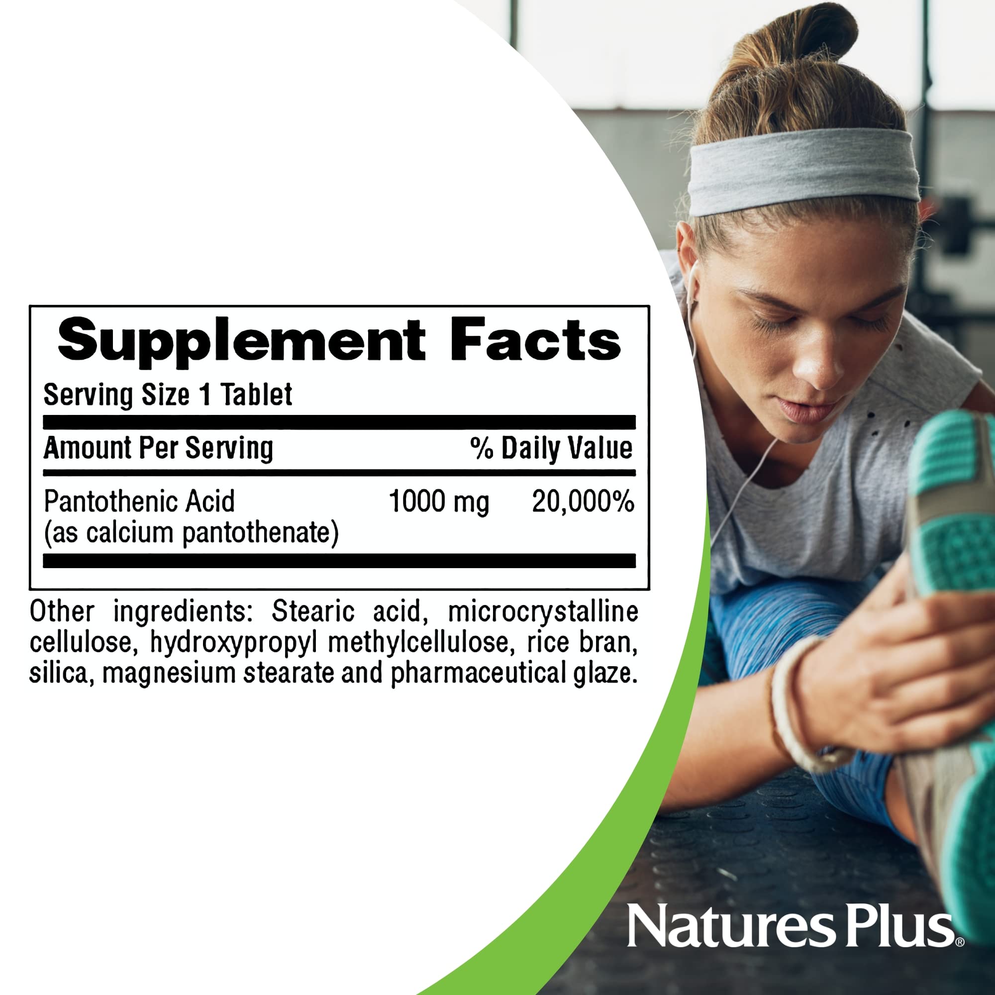 NaturesPlus Acide pantothénique, dosage quotidien, facilité d'utilisation