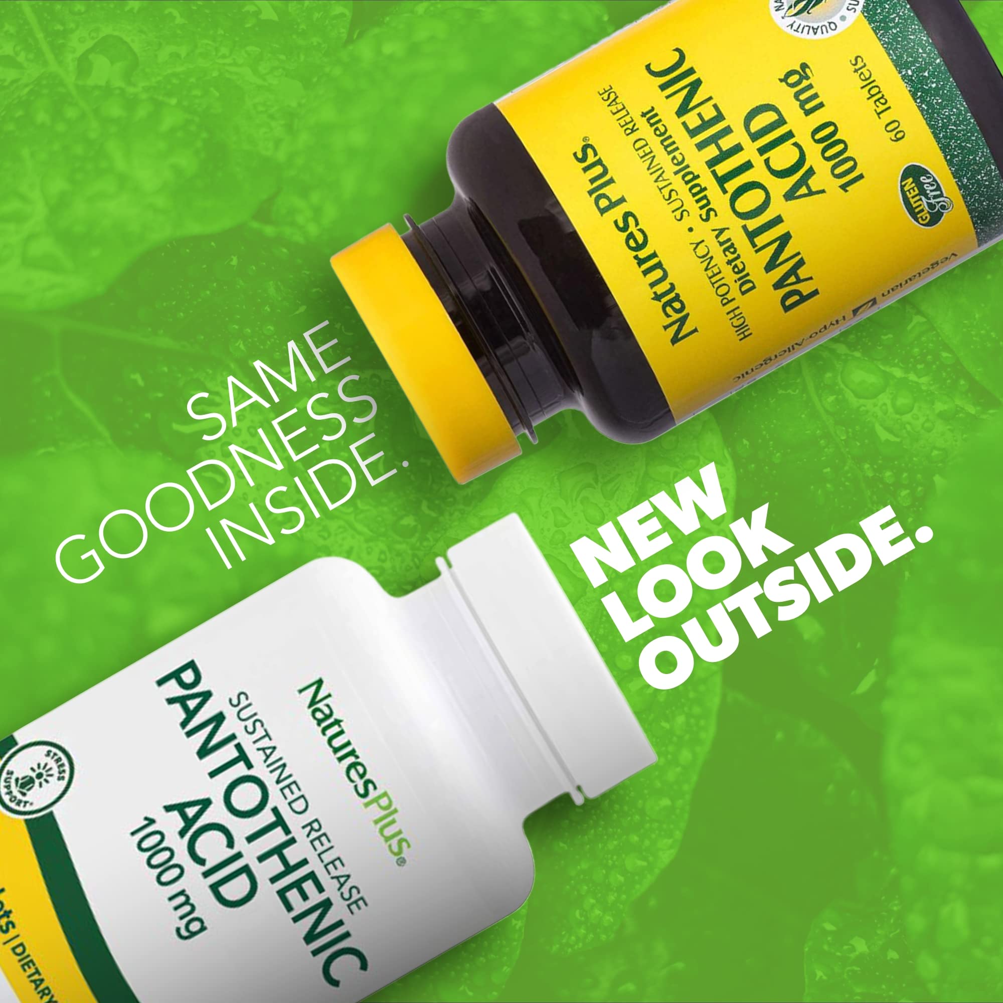 NaturesPlus Acide pantothénique, comprimés 1000 mg, vue flacon