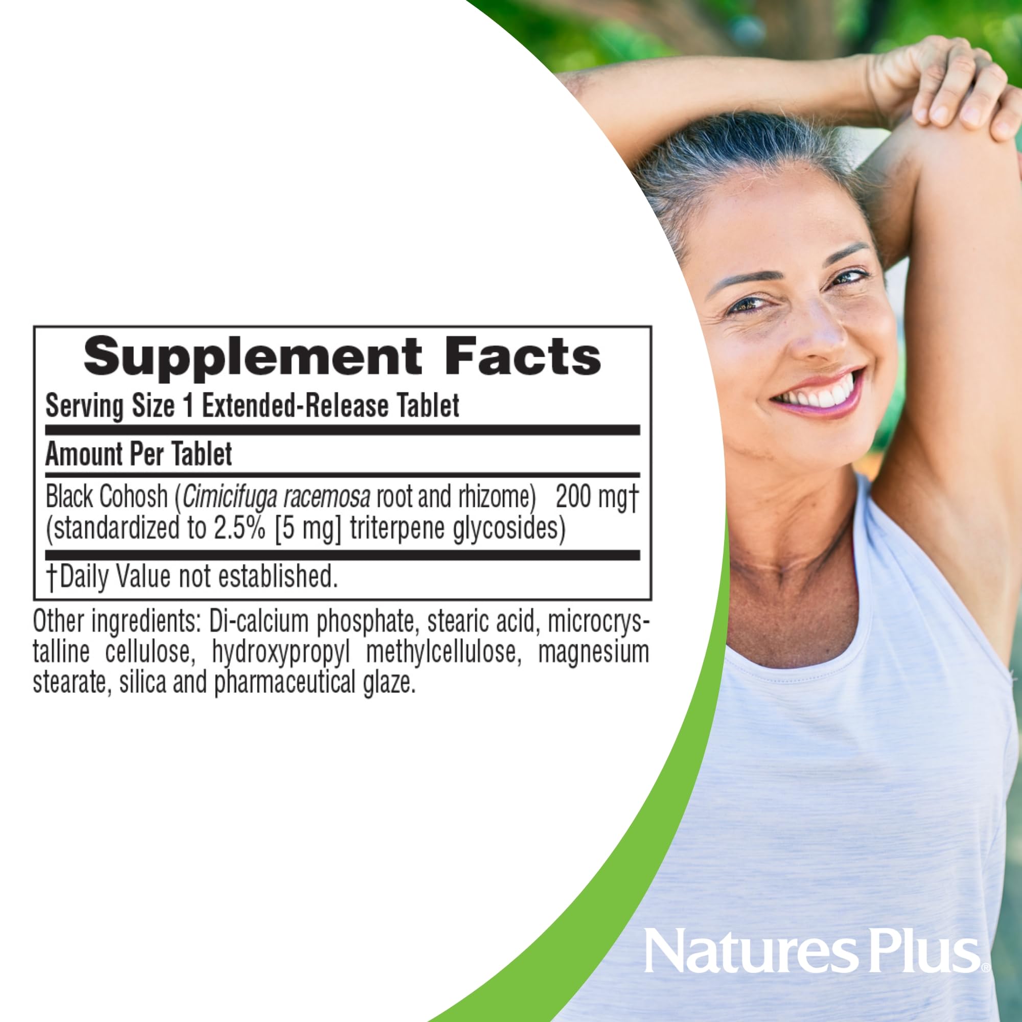NaturesPlus Cohosh noir comprimés – soutien hormonal potentiel dans la routine.