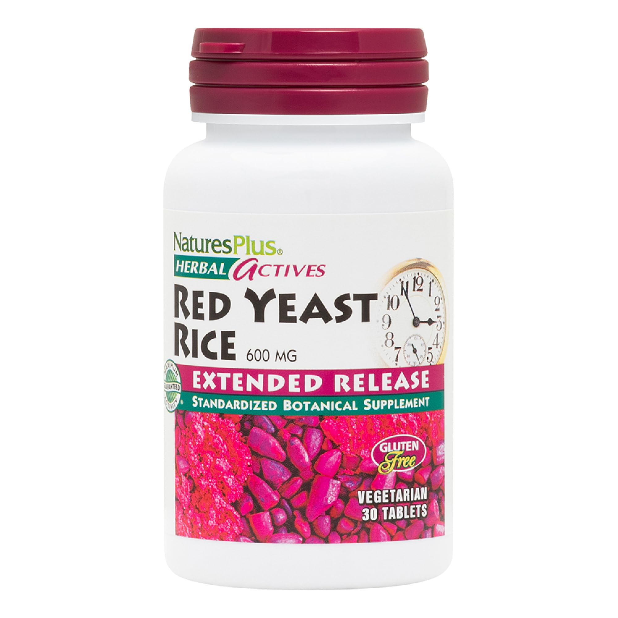 NaturesPlus Actifs végétaux Riz rouge de levure – tablettes standardisées pour absorption soutenue