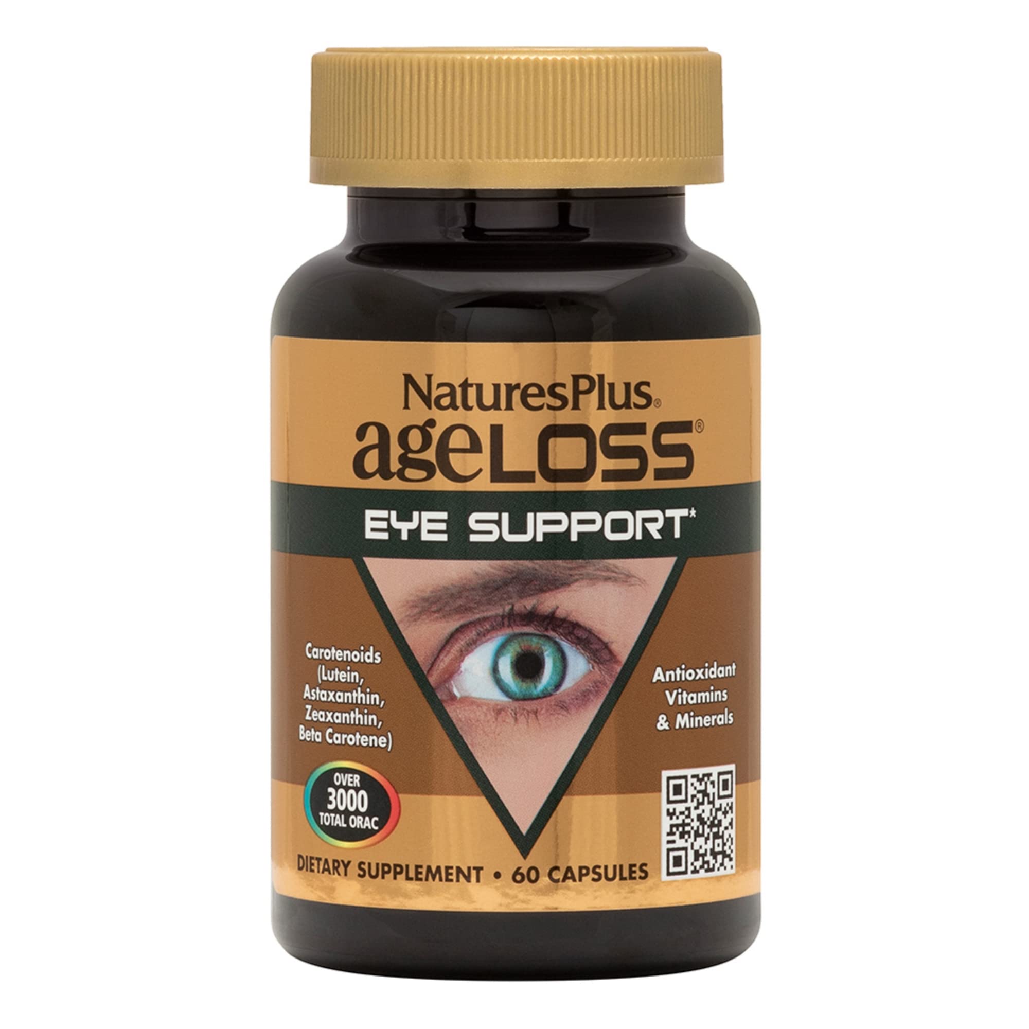 NaturesPlus AgeLoss Eye Support – bouteille prête pour un soutien visuel potentiel au quotidien.