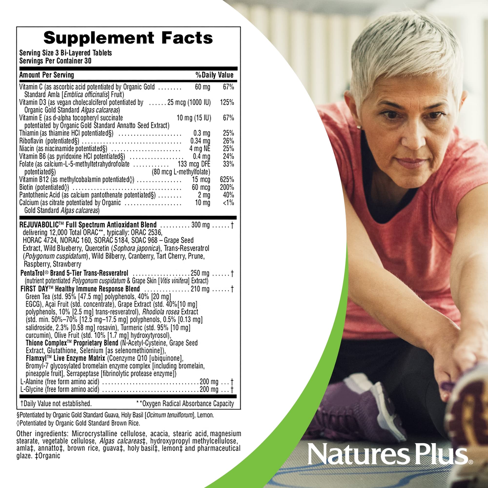 Tablettes bi-couches AgeLoss REJUVABOLIC, libération progressive et pratique.