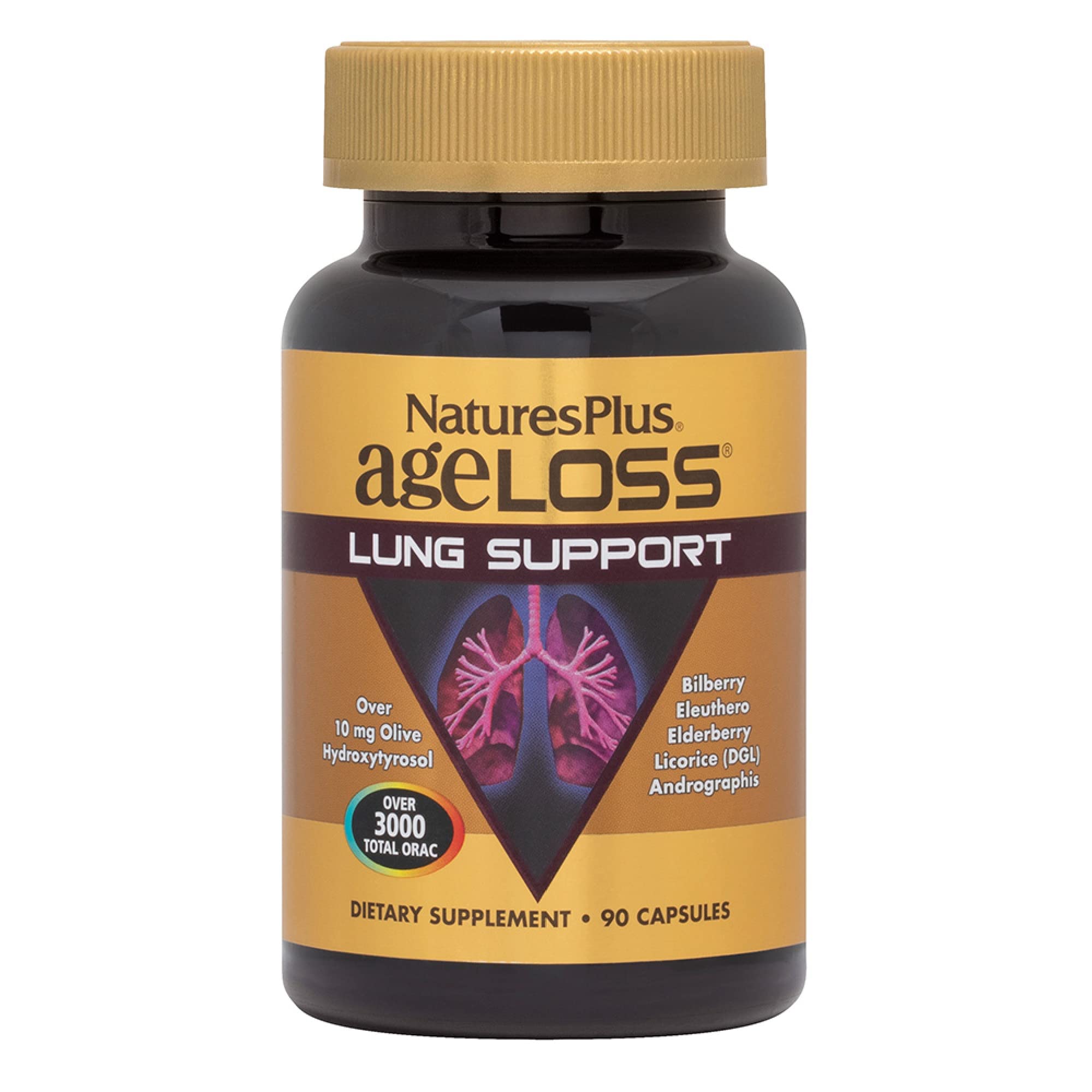 NaturesPlus AgeLoss soutien poumons, bouteille: respiration potentielle et énergie.