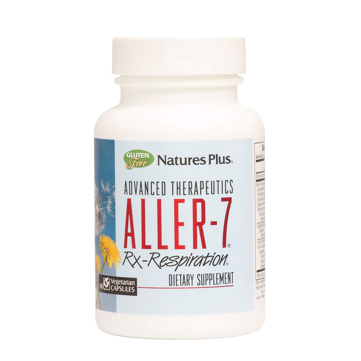 NaturesPlus Aller-7 Rx-Respiration bouteille avec capsules végétariennes faciles à prendre