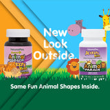 Animal Parade AcidophiKidz bouteille avec animaux, probiotiques pour l'équilibre intestinal potentiel.