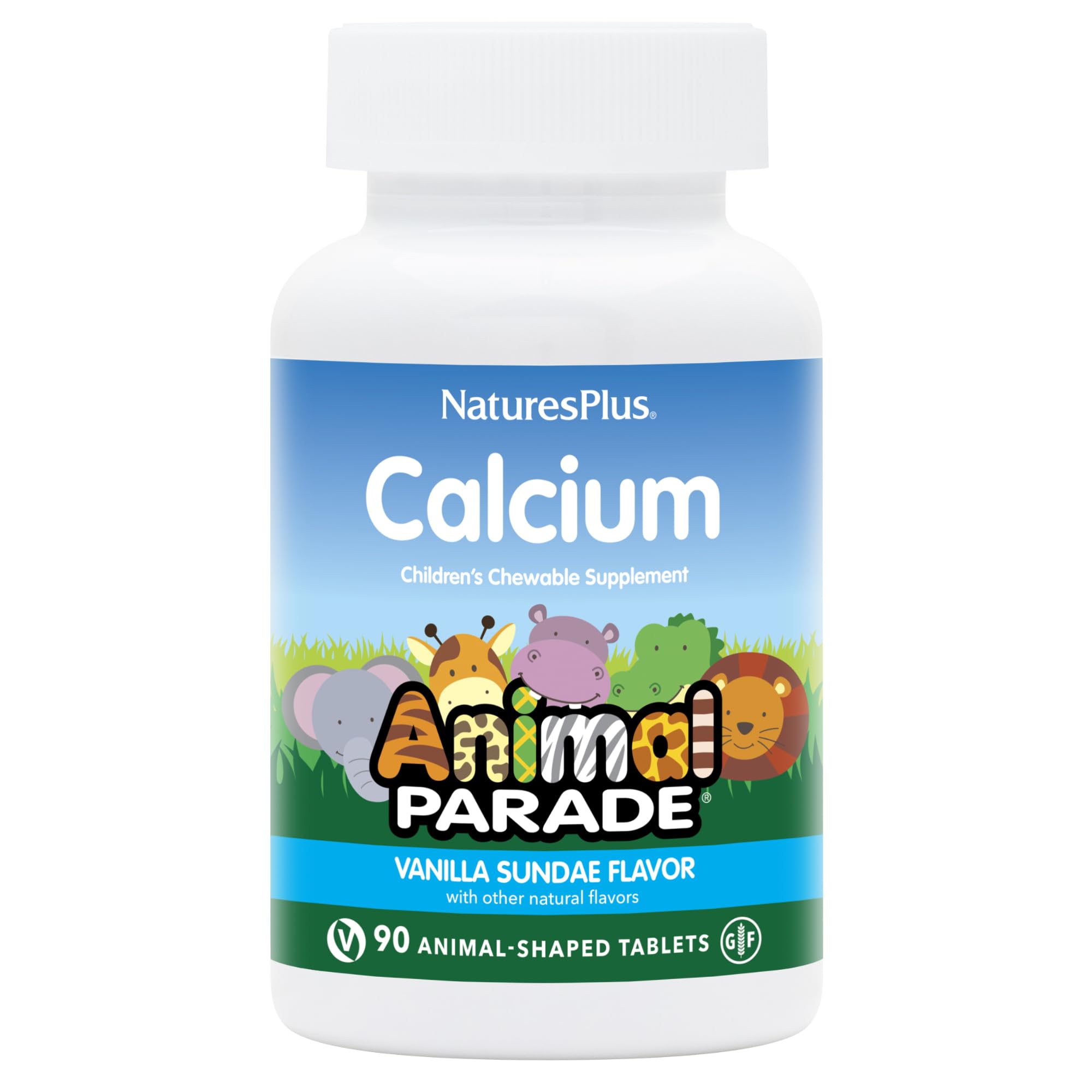 NaturesPlus Animal Parade Calcium – bouteille pratique pour les enfants.