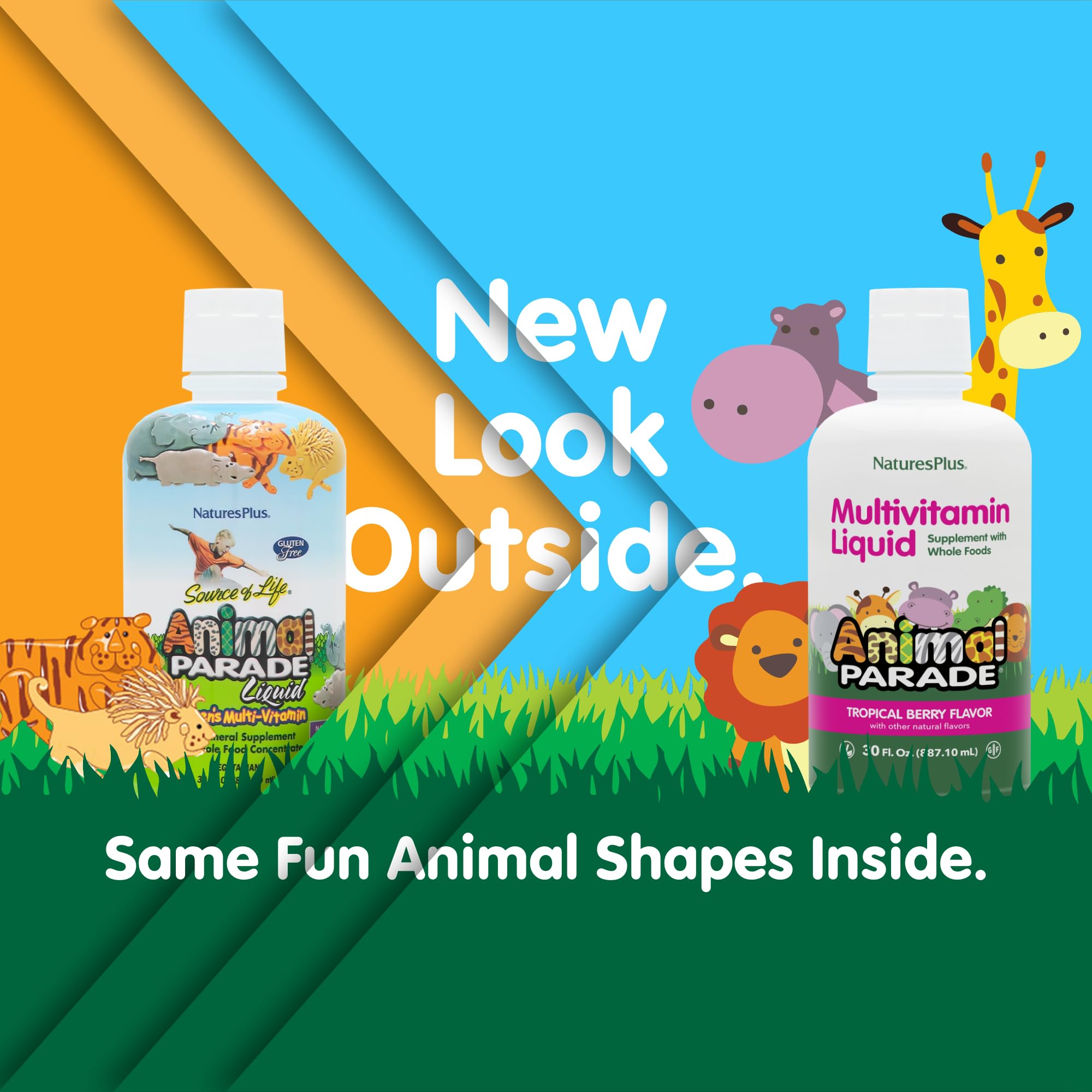Animal Parade, multivitamine liquide pour enfants, absorption rapide.