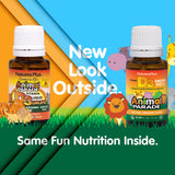 Flacon NaturesPlus Animal Parade D3 pour enfants, 10 ml, gouttes faciles.