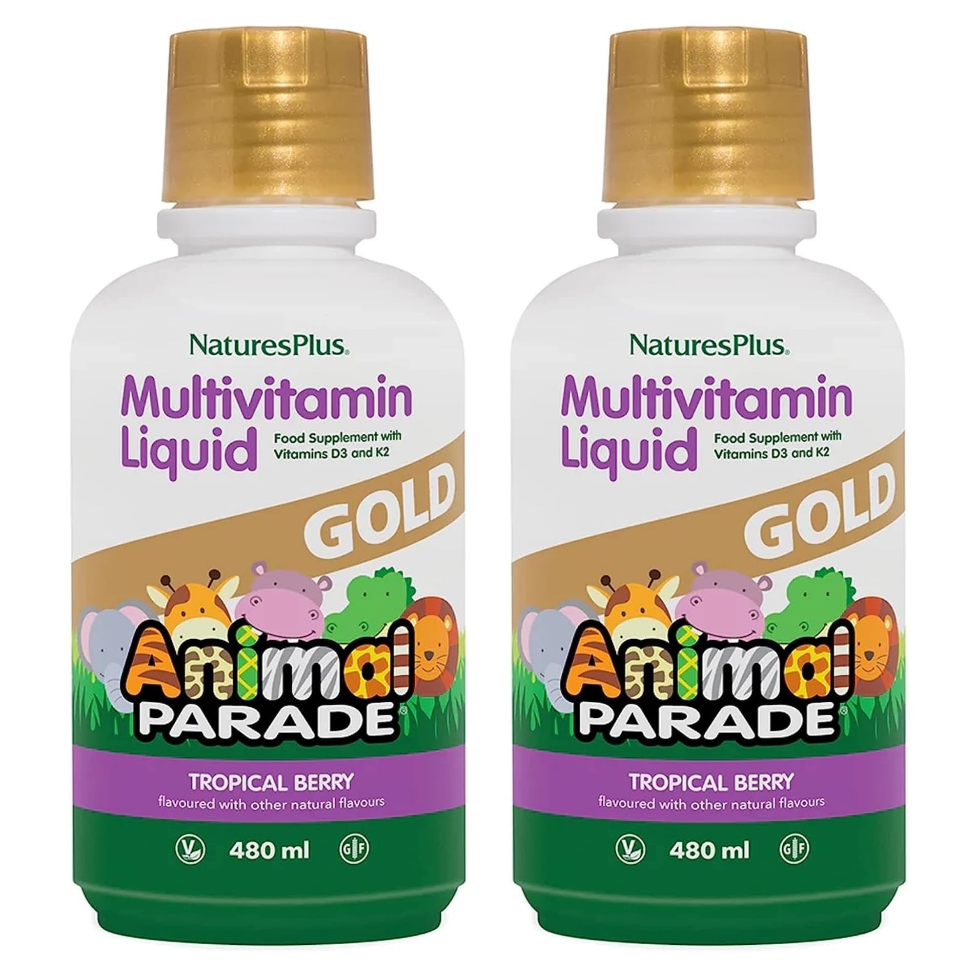 NaturesPlus Animal Parade Gold – bouteille 473 ml, dosage quotidien facilité