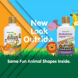 Étiquette montrant les vitamines DV pour Animal Parade Gold.