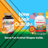 NaturesPlus Animal Parade Gold, emballage double, format pratique, compléments quotidiens faciles à prendre.