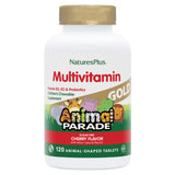 NaturesPlus Animal Parade Gold, tablettes en forme d'animaux, goût cerise naturelle, soutien quotidien.