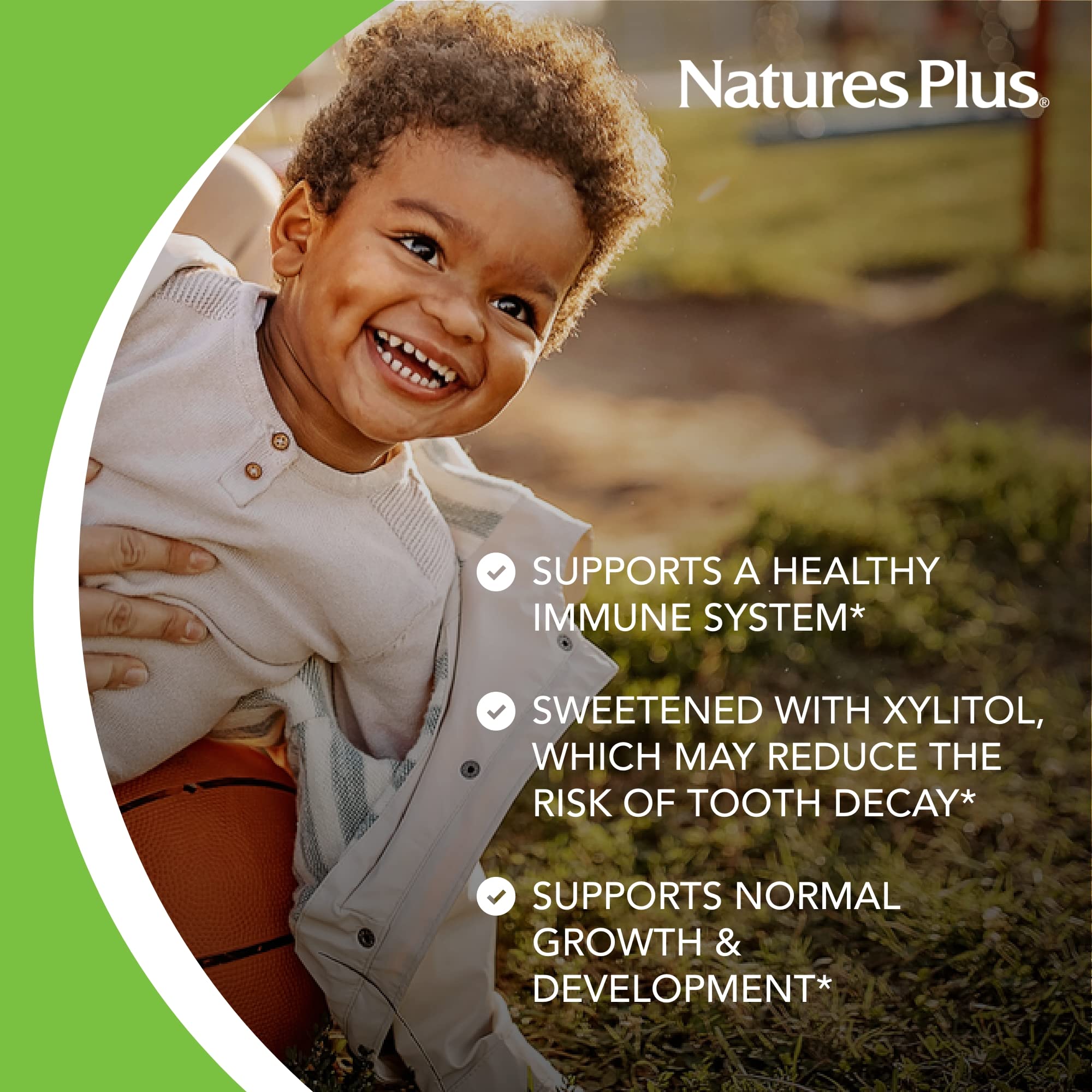 NaturesPlus Animal Parade Gold — produit vegan et sans gluten, adapté à divers régimes et allergies.