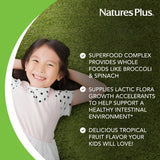 Ingrédients clés : brocoli, épinard, spiruline, chlorelle et kelp dans KidGreenz