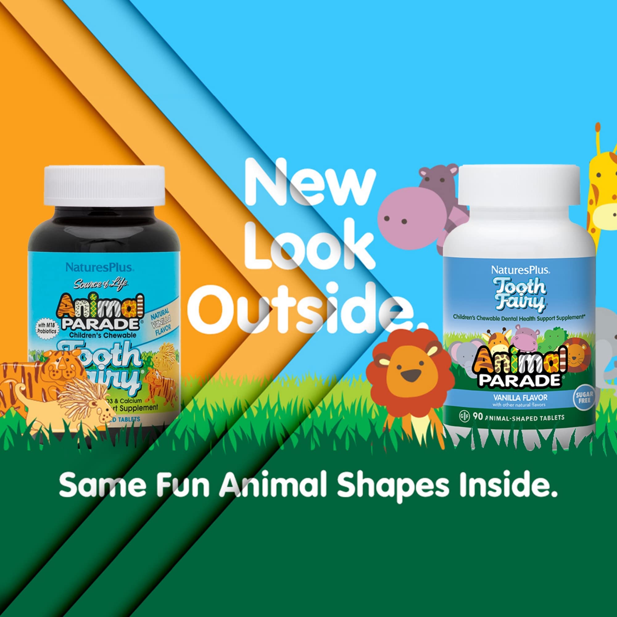 Animal Parade NaturesPlus, gommes vanille naturelle, goût apprécié pour la routine dentaire
