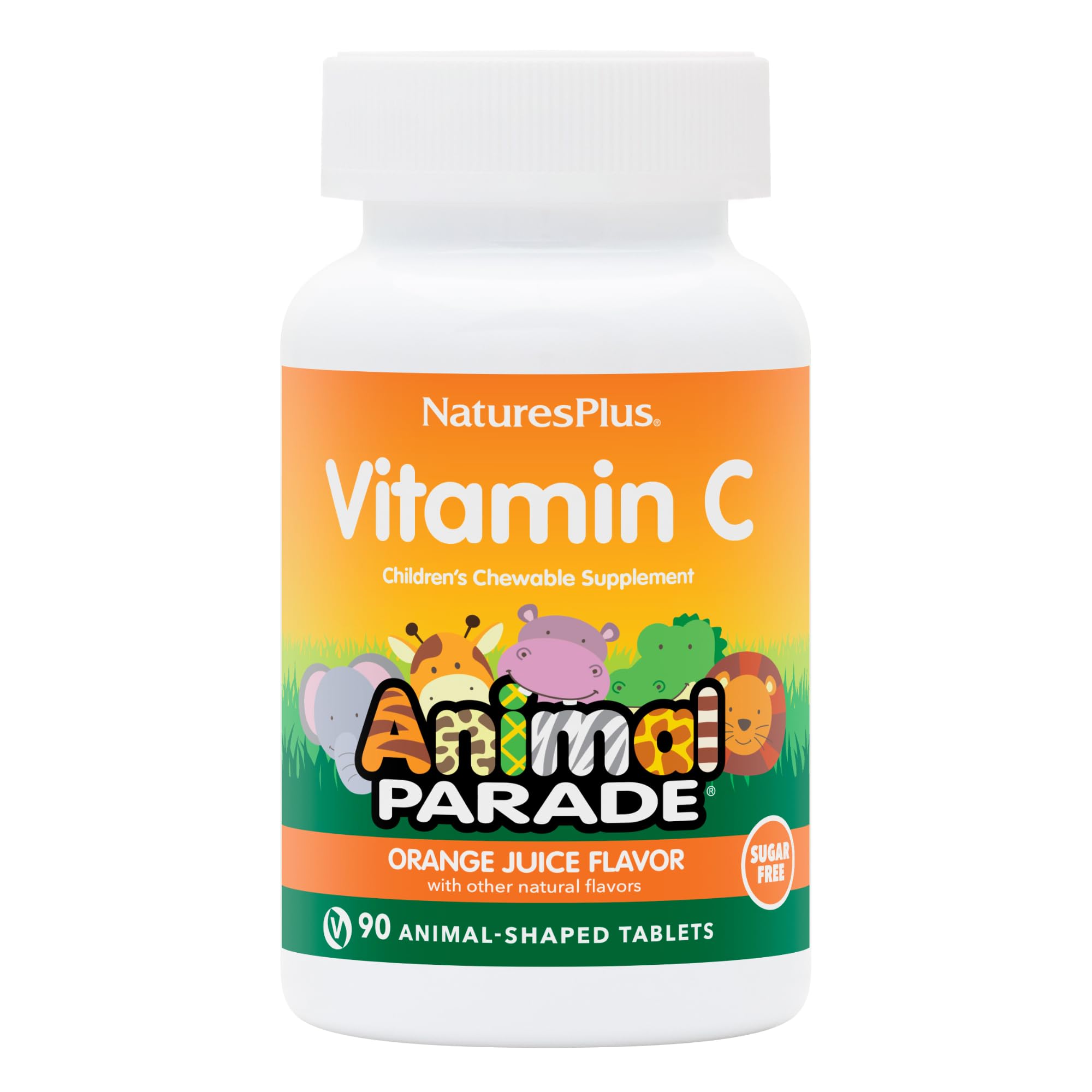 NaturesPlus Animal Parade, gommes enfants orange, soutien immunitaire potentiel