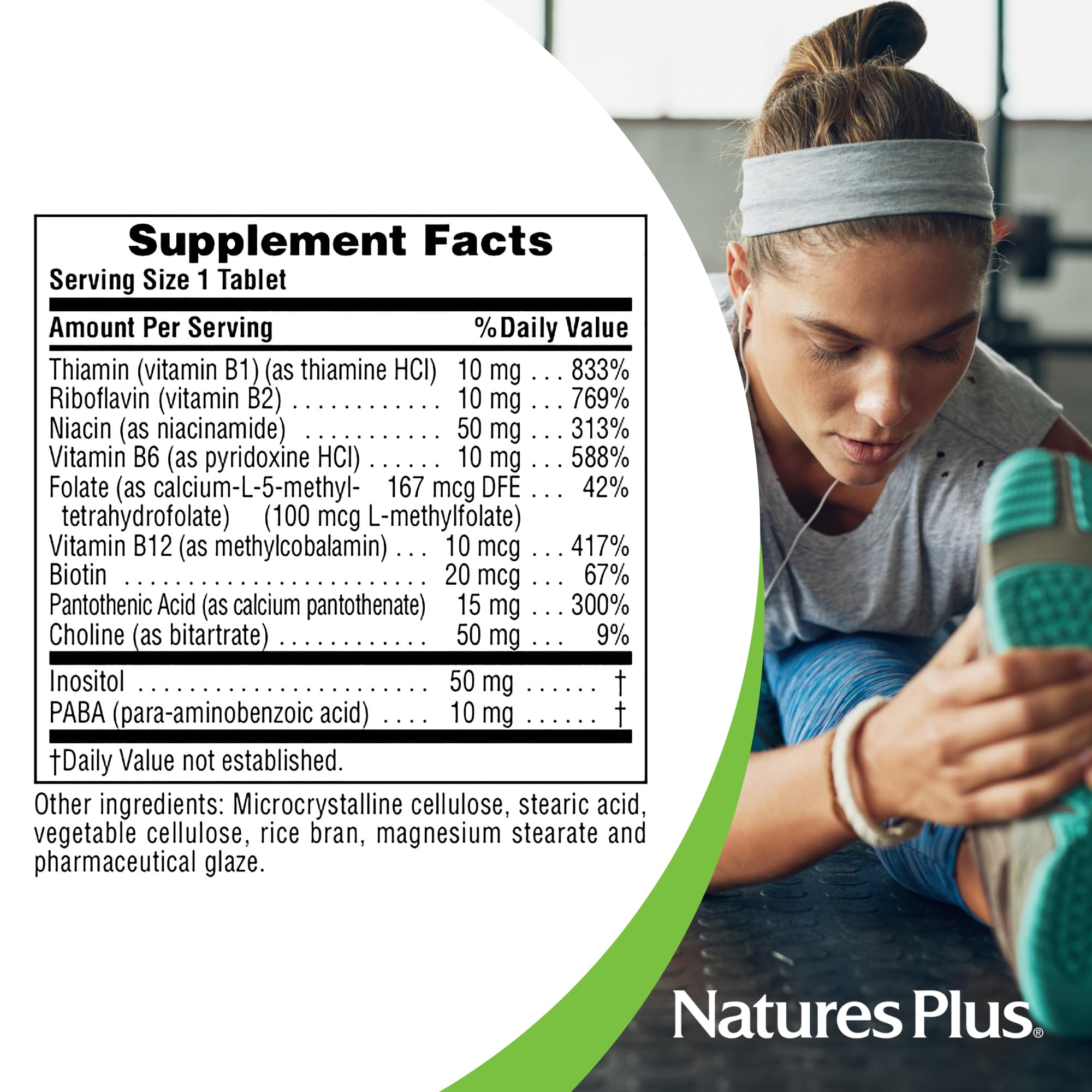 NaturesPlus B-Complex avec son de riz – utilisation quotidienne simple et pratique.