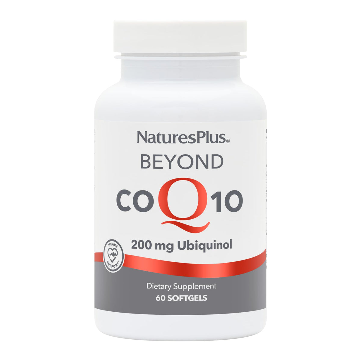 NaturesPlus Beyond CoQ10, bouteille fermée, présentation élégante pour énergie quotidienne.
