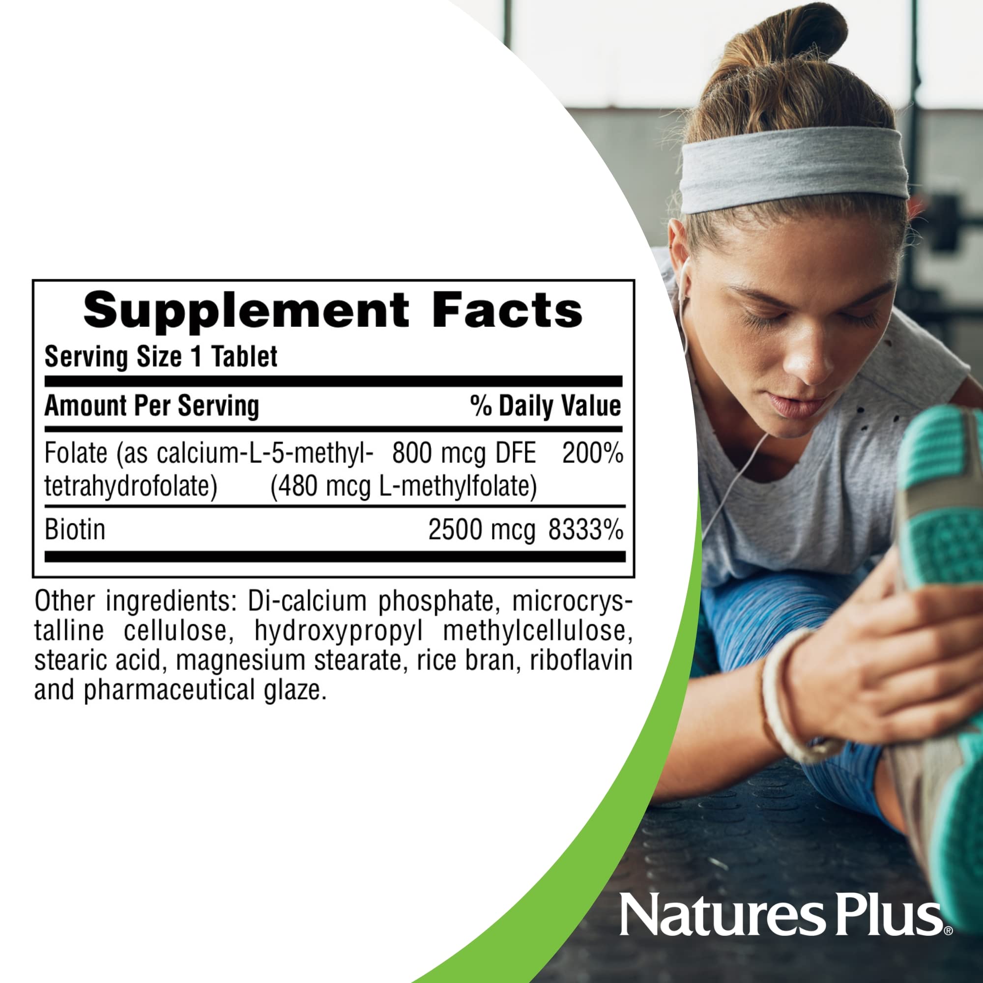 Contrôle qualité CGMP et NSF, NaturesPlus Biotine Folate.