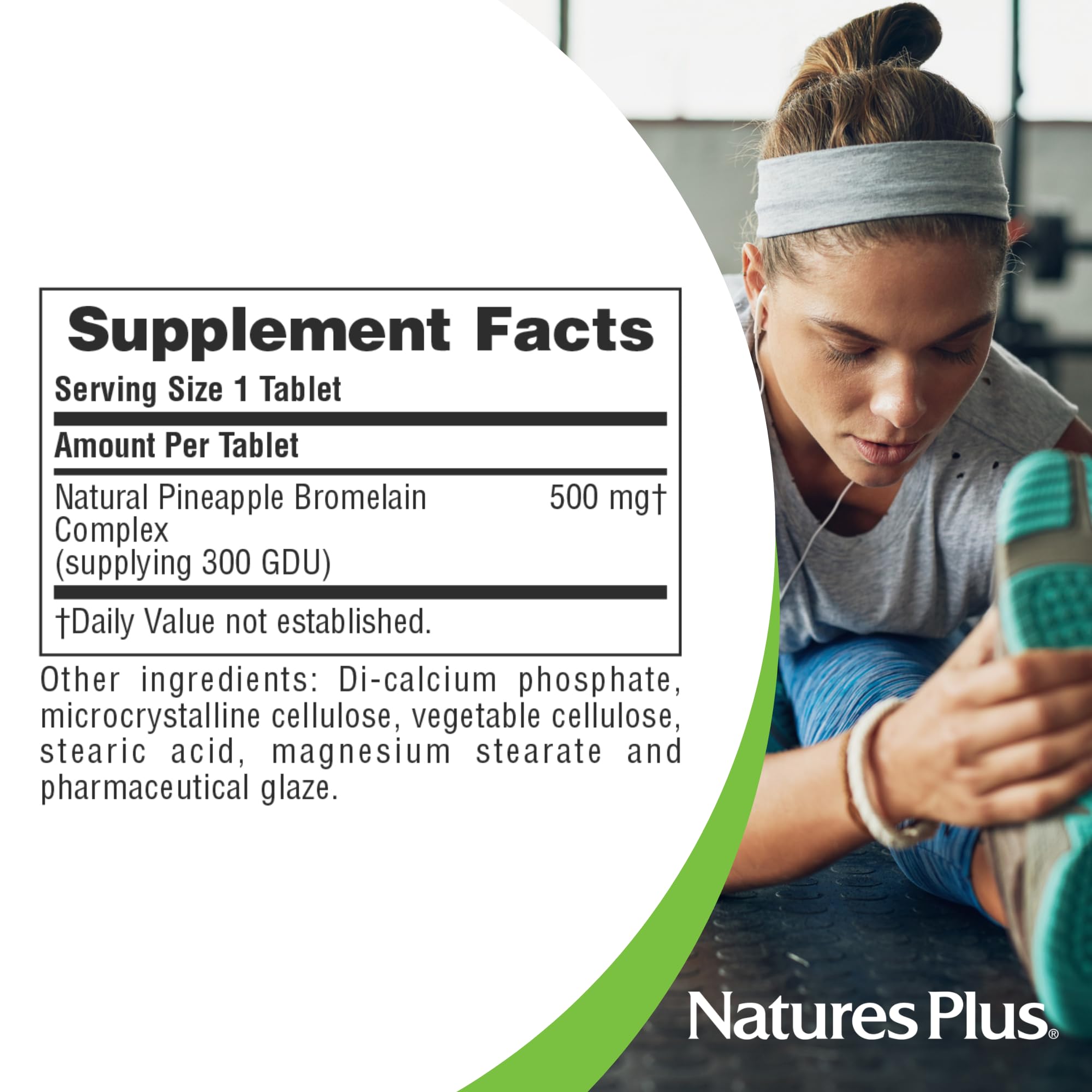 Dosage recommandé sur le flacon Bromélaïne NaturesPlus, guide simple.