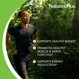 Gélules NaturesPlus Cal/Mag Citrate, couleur neutre et composition visible.