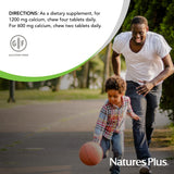 Étiquette claire NaturesPlus Cal/Mag/Vit D3/K2 sur fond neutre