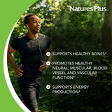 NaturesPlus Calcium et Magnésium – format pratique, idéal après l’effort.