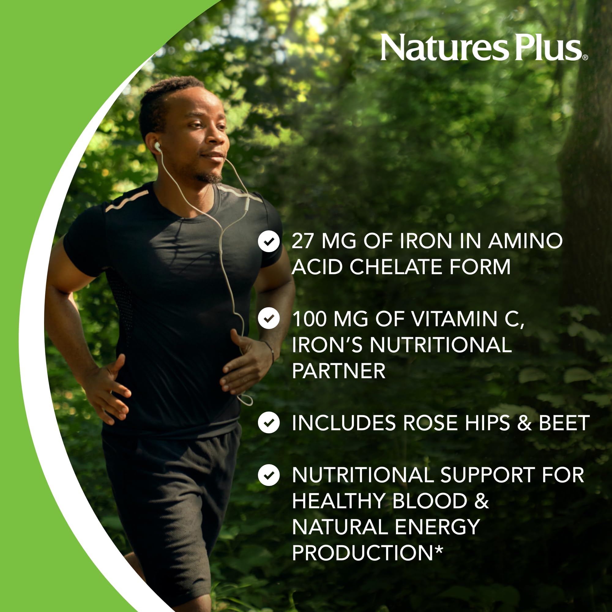 NaturesPlus Chewable Iron – mélange d'herbes qui accompagne les saveurs naturelles.
