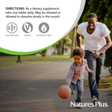 NaturesPlus Chewable Iron – utilisation quotidienne pratique avec un goût agréable.