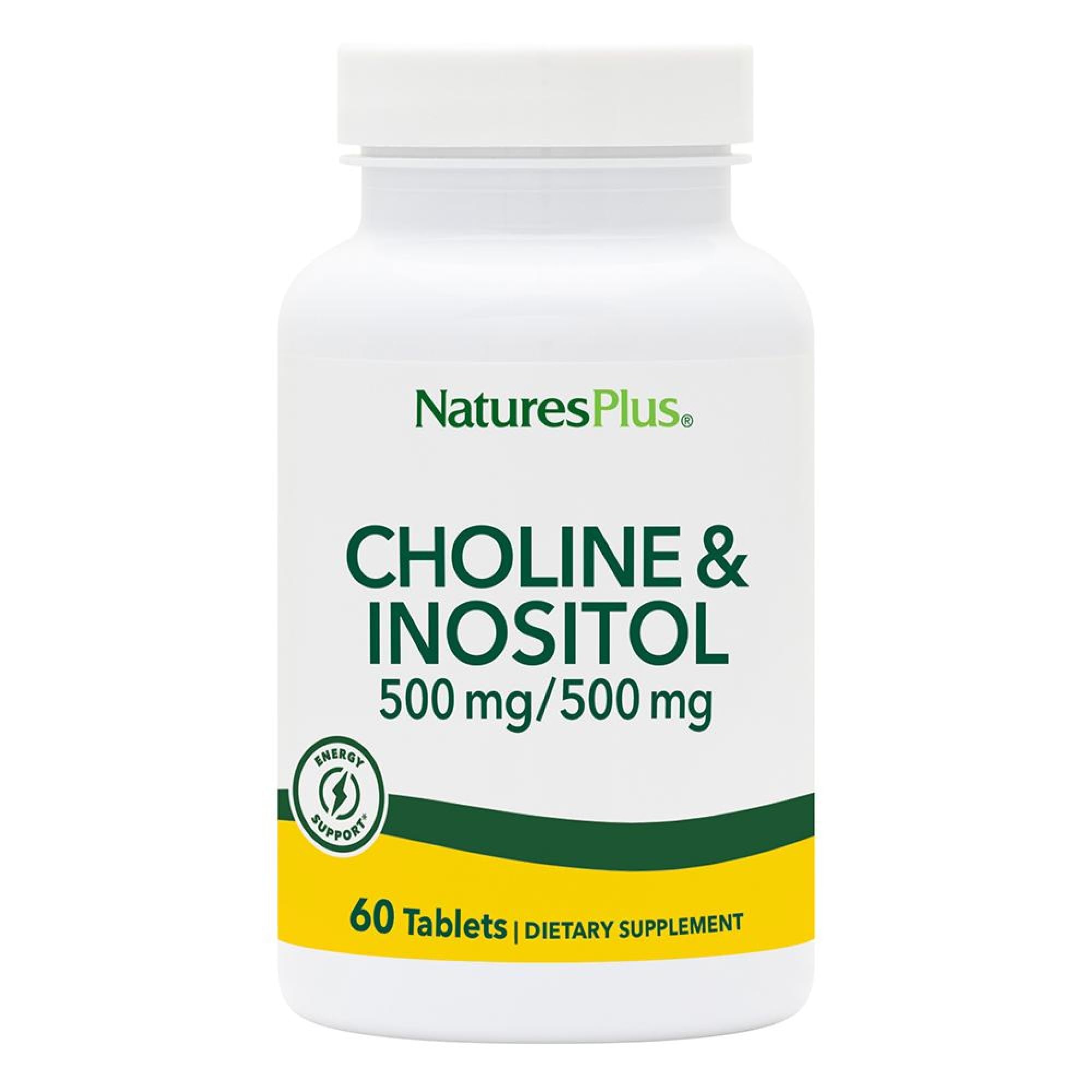 NaturesPlus Choline et Inositol – bouteille: soutien potentiel du système nerveux et du métabolisme.
