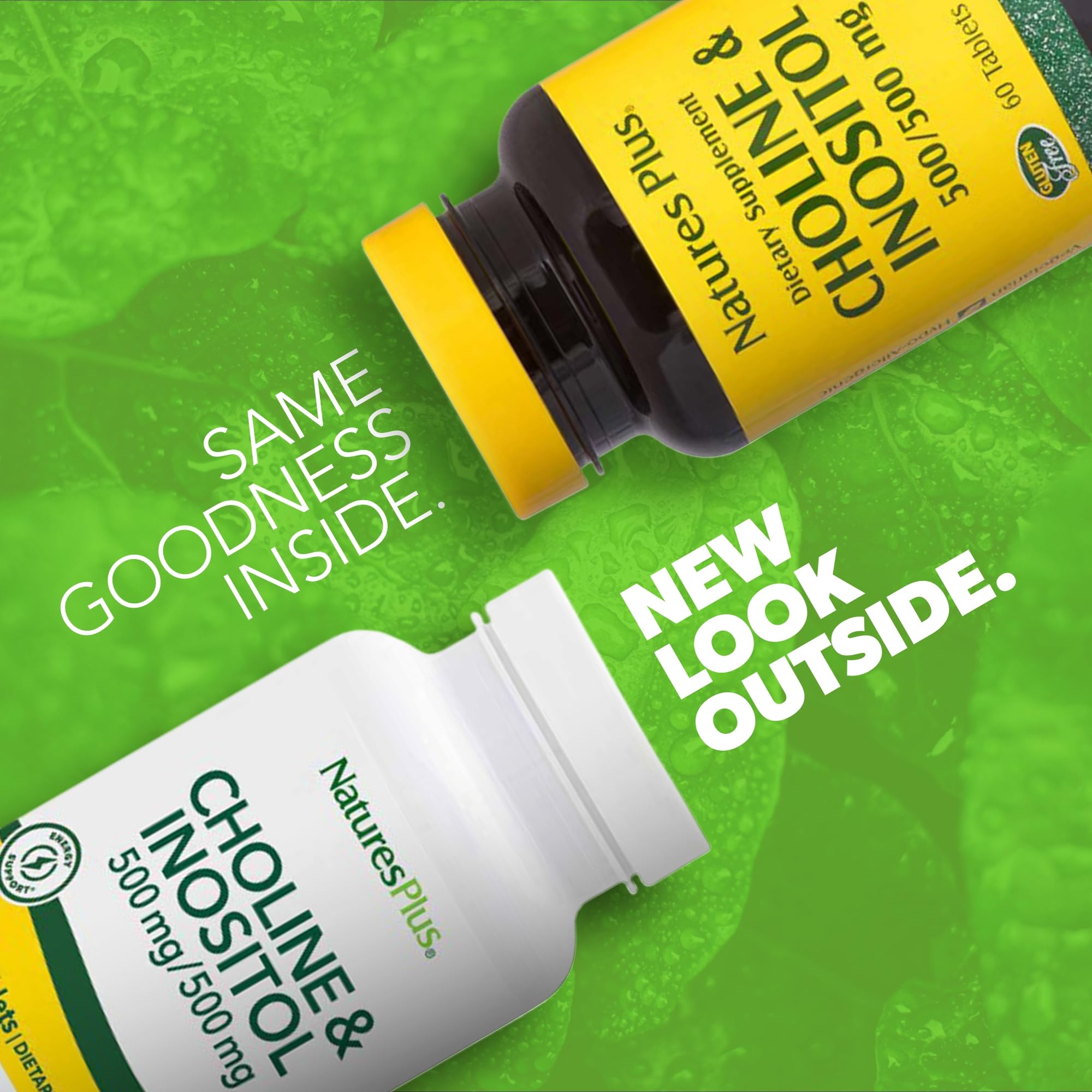 NaturesPlus Choline et Inositol – tablettes végétariennes: commodité quotidienne pour un mode de vie actif.