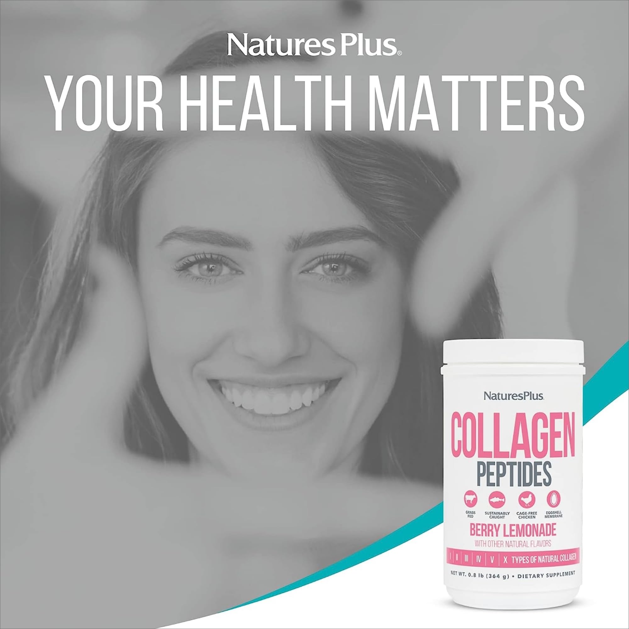 NaturesPlus Collagen Peptides emballage double : pratique pour routine quotidienne.