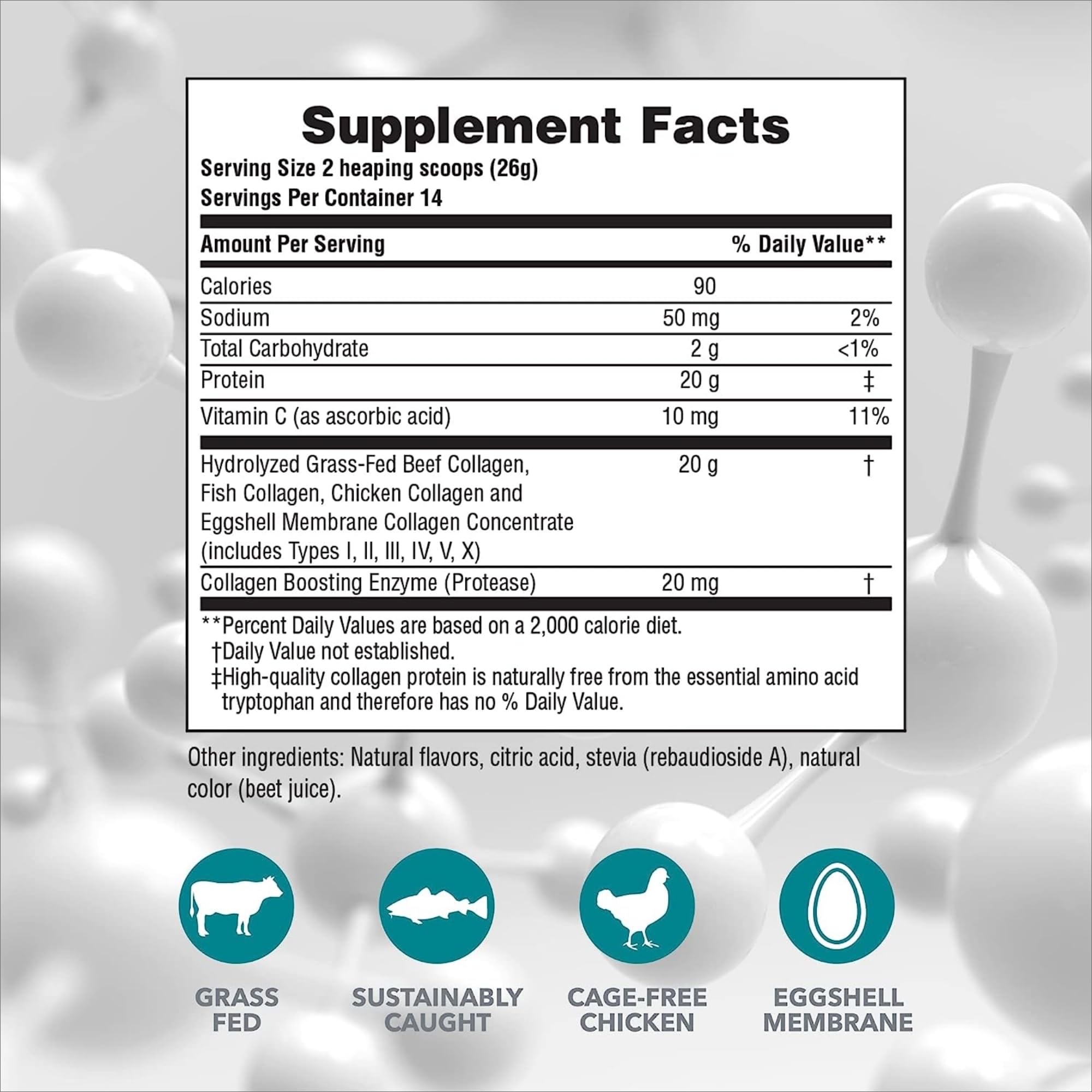 NaturesPlus Collagen Peptides Limonade dans un verre : mélange facile dans une boisson.