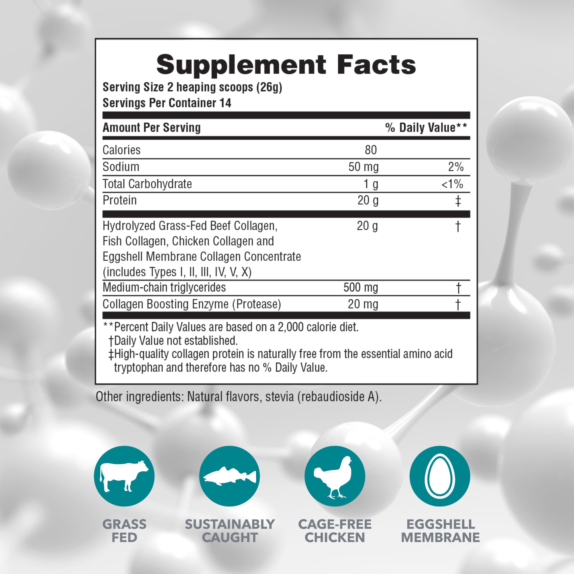 Cuillère-doseur NaturesPlus Collagen Peptides Vanille, dosage précis pour une utilisation quotidienne.