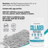 NaturesPlus Collagen Peptides Vanille — dissolution dans l'eau froide sans effort