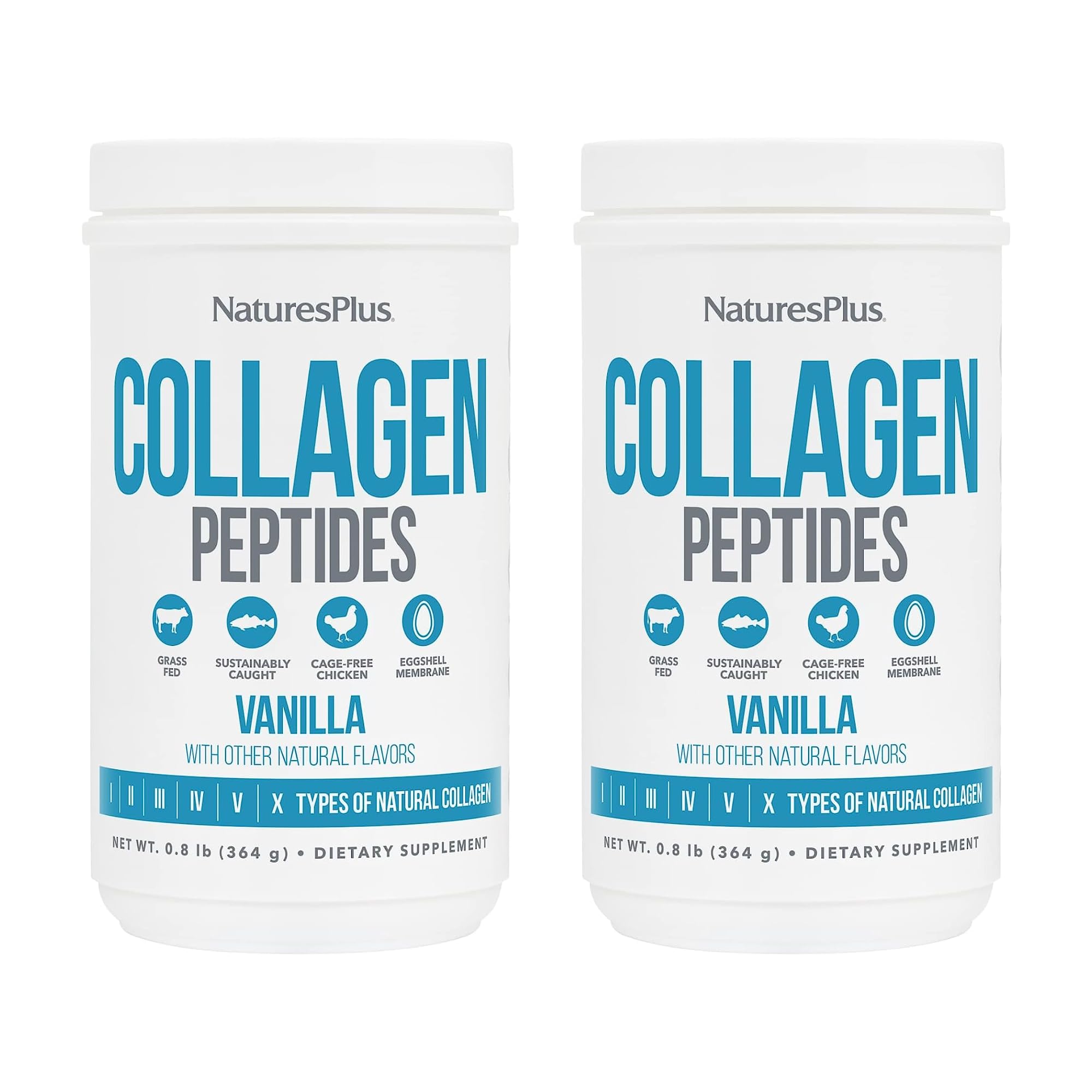NaturesPlus Collagen Peptides Vanille — emballage pratique pour une supplémentation quotidienne