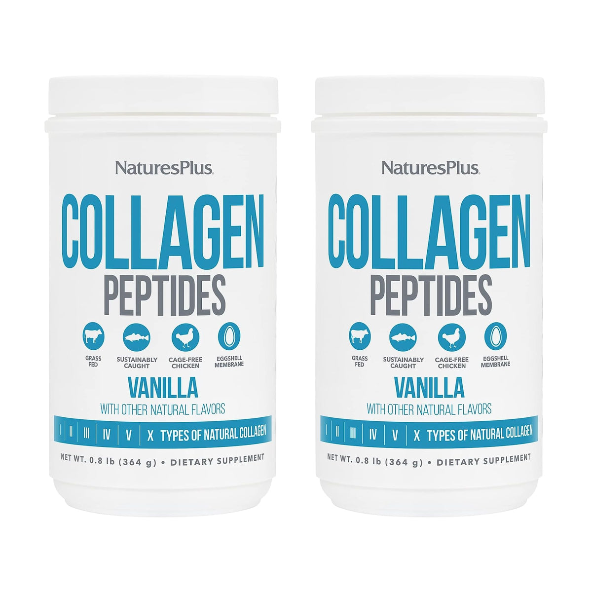 NaturesPlus Collagen Peptides Vanille — emballage pratique pour une supplémentation quotidienne