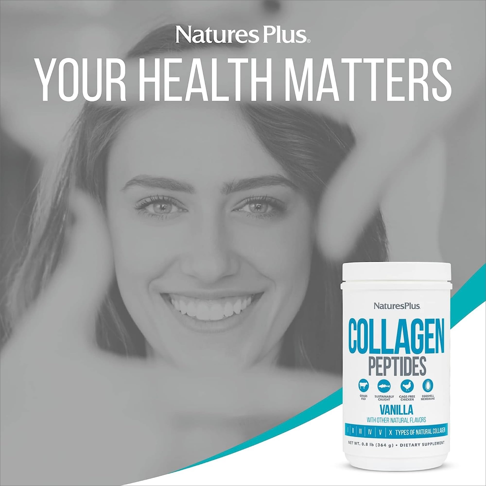 NaturesPlus Collagen Peptides Vanille — pack double pour une supplémentation continue